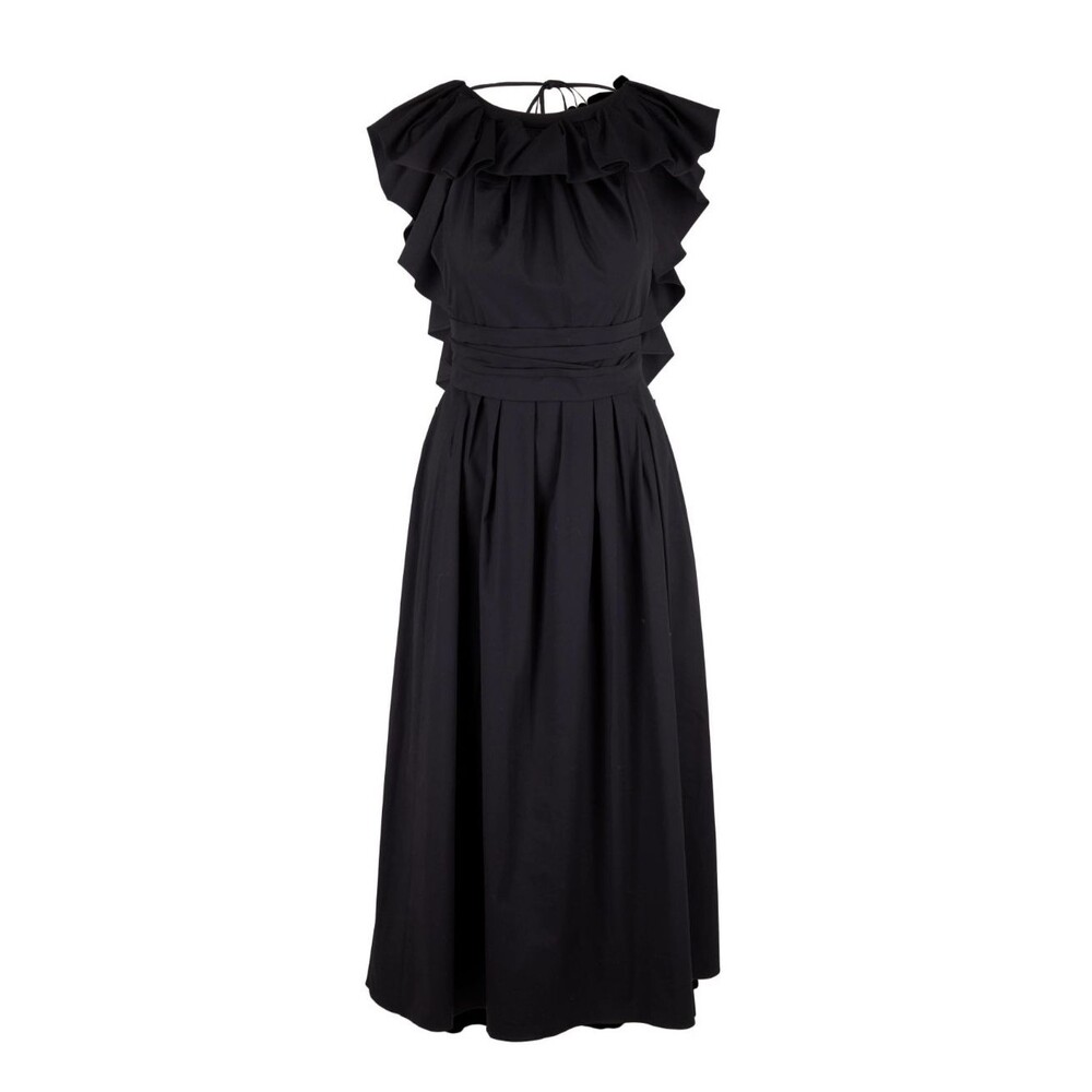 Carolina Herrera Black Ruffled Neckline Dress Size 8 black - Picture 3 of 12